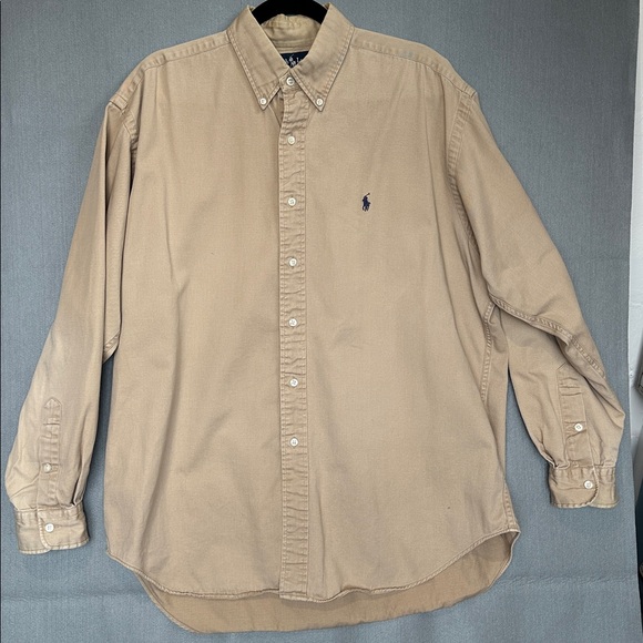 Polo Ralph Lauren Other - Polo Ralph Lauren Blaire Vintage Button Down Shirt 100% Cotton Size L Tan